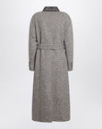 Brunello Cucinelli Brunello Cucinelli Brown mélange wool-blend coat with belt