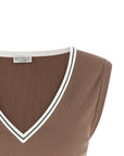 Brunello Cucinelli Brunello Cucinelli Shiny Trim Tank Top