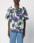 Wales Bonner Wales Bonner Highlife bowling shirt with purple print