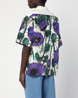 Wales Bonner Wales Bonner Highlife bowling shirt with purple print
