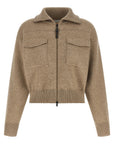 Brunello Cucinelli Brunello Cucinelli Shiny Zipper Pull Wool Cardigan