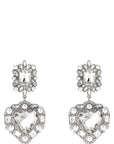 Self-Portrait Self-Portrait Crystal Pearl Tiered Heart Earrings