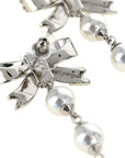 Self-Portrait Self-Portrait Crystal Bow Pearl Droplet Earrings