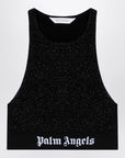 Palm Angels Palm Angels Black lurex top in viscose blend