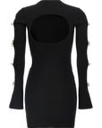 Mach & Mach Mach & Mach Cut-out Crystal Bow Dress