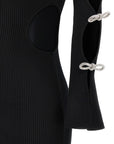 Mach & Mach Mach & Mach Cut-out Crystal Bow Dress