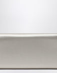 Roger Vivier ROGER VIVIER Pearl grey satin clutch bag with buckle