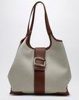 Roger Vivier ROGER VIVIER Viv'' Choc Medium Shopping Bag natural coloured