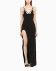 David Koma David Koma Black long dress with slit