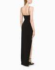 David Koma David Koma Black long dress with slit