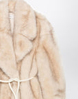 Sportmax Sportmax Beige faux fur coat with belt