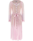 Self-Portrait Self-Portrait Pink Pleated Georgette Midi Dresses