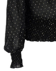 Self-Portrait Self-Portrait Black And Gold Chiffon Top