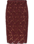 Self-Portrait Self-Portrait Burgundy Guipure Lace Midi Skirt