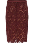 Self-Portrait Self-Portrait Burgundy Guipure Lace Midi Skirt