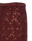 Self-Portrait Self-Portrait Burgundy Guipure Lace Midi Skirt