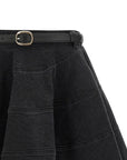 Self-Portrait Self-Portrait Self Portrait Black Flared Denim Mini Skirt