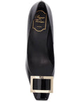 Roger Vivier Roger Vivier belle vivier t.70 black calfskin pumps with metal buckle