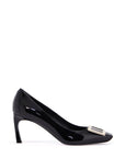 Roger Vivier Roger Vivier belle vivier t.70 black calfskin pumps with metal buckle