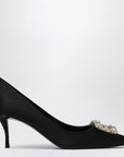 Roger Vivier ROGER VIVIER Black Satin Efflorescence Décolletés