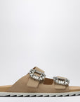 Roger Vivier ROGER VIVIER Beige suede Slidy Viv'' mule