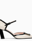 Roger Vivier ROGER VIVIER Cream/black patent leather mary-jane