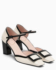 Roger Vivier ROGER VIVIER Cream/black patent leather mary-jane