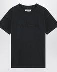 Maison Margiela Maison Margiela Washed black T-shirt with embroidered logo