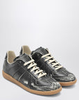 Maison Margiela Maison Margiela Black cracked leather Replica sneakers