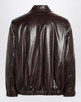 MM6 Maison Margiela MM6 Maison Margiela Burgundy faux leather zip bomber