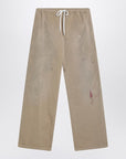 MM6 Maison Margiela MM6 Maison Margiela Wide beige trousers with brushstrokes