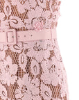 Self-Portrait Self-Portrait Pink Crochet Lace Midi Dress