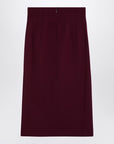 The Andamane THE ANDAMANE Stephanie Burgundy wool-blend midi skirt
