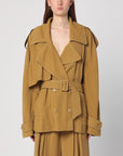 The Andamane THE ANDAMANE Double-breasted overcoat in ochre yellow