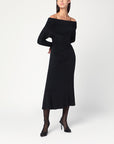 The Andamane THE ANDAMANE Black Zoe midi dress