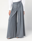 The Andamane THE ANDAMANE Extra-wide grey pinstriped Tara trousers