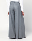 The Andamane THE ANDAMANE Extra-wide grey pinstriped Tara trousers