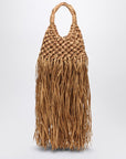 Hibourama Hibourama Natural leather and raffia fringed Vannifique bag