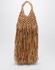 Hibourama Hibourama Natural leather and raffia fringed Vannifique bag