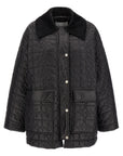 Ganni Ganni Black Shiny Quilt Midi Jacket