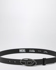 Diesel Diesel Black leather belt with Oval D buckle