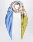 Ferragamo Ferragamo Green/blue silk scarf with Madras print