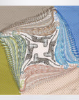 Ferragamo Ferragamo Green/blue silk scarf with Madras print