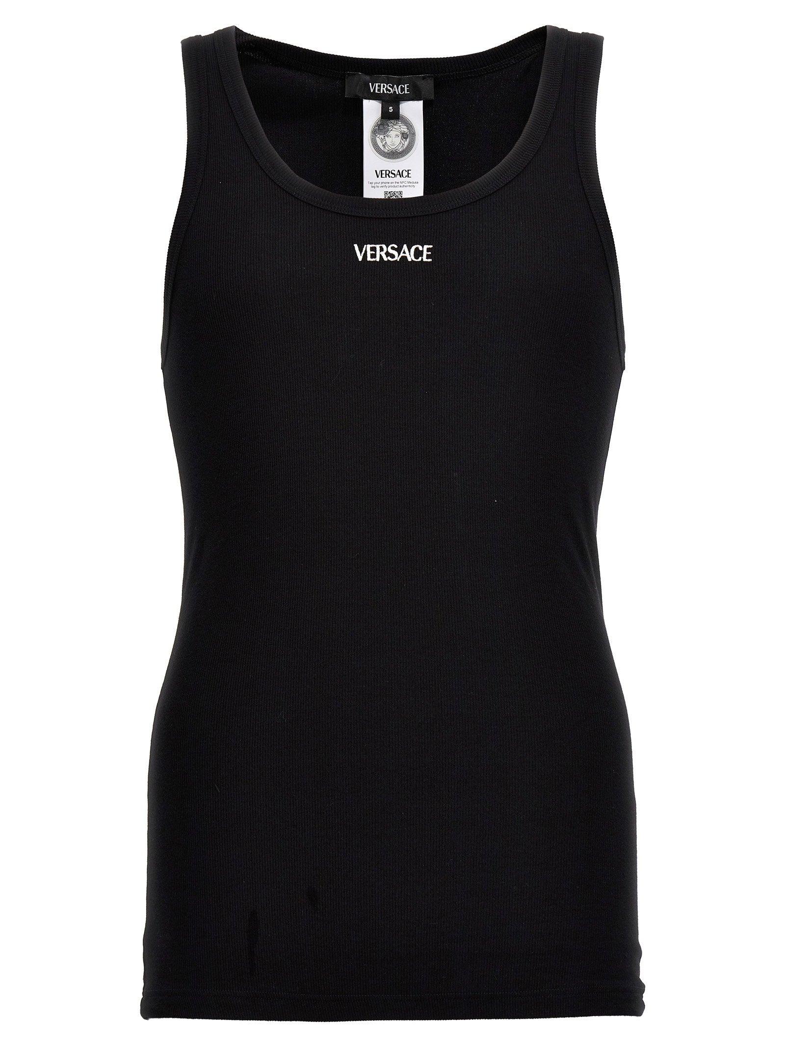 Versace Versace Logo Embroidery Tank Top