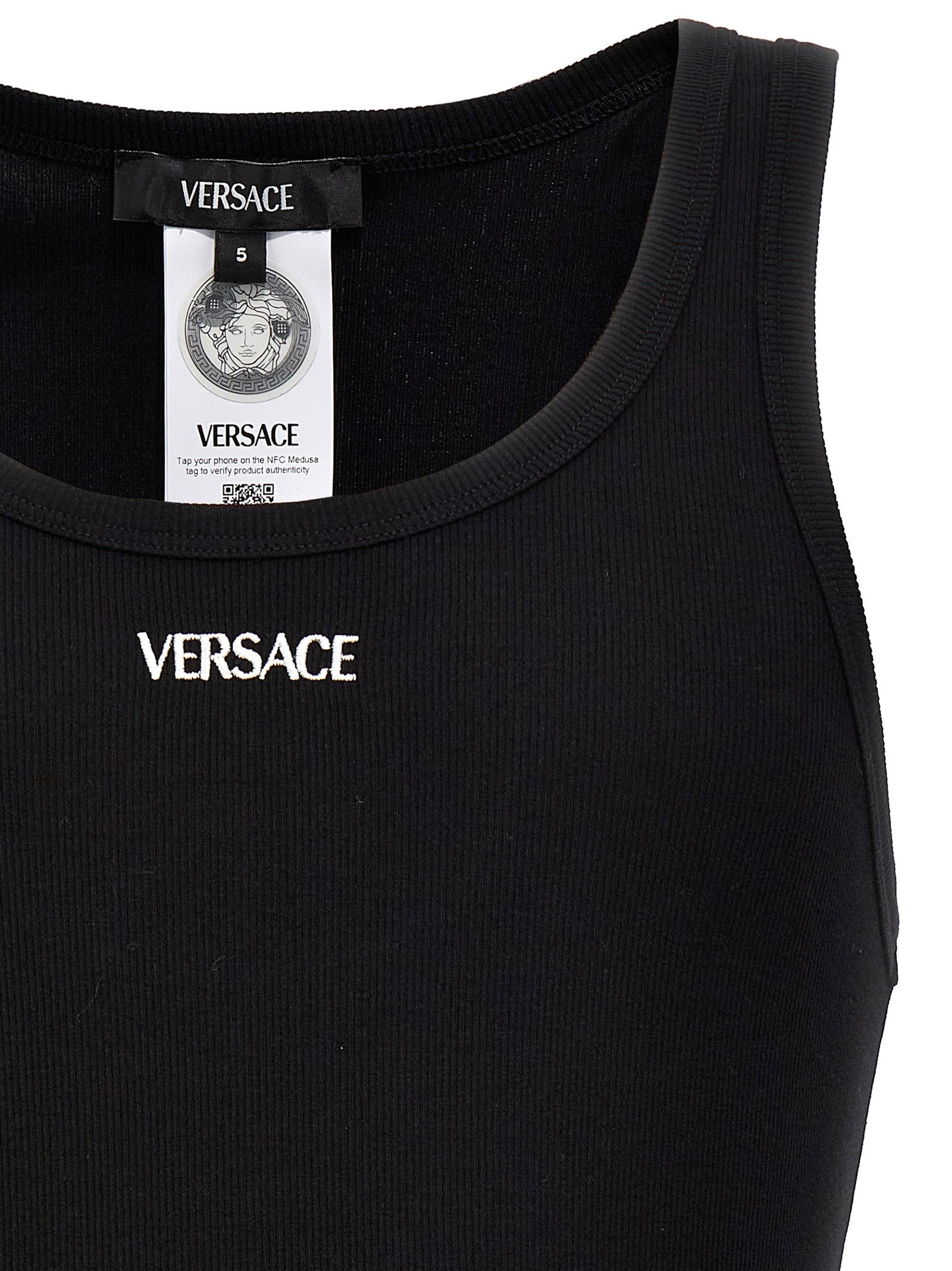 Versace Versace Logo Embroidery Tank Top