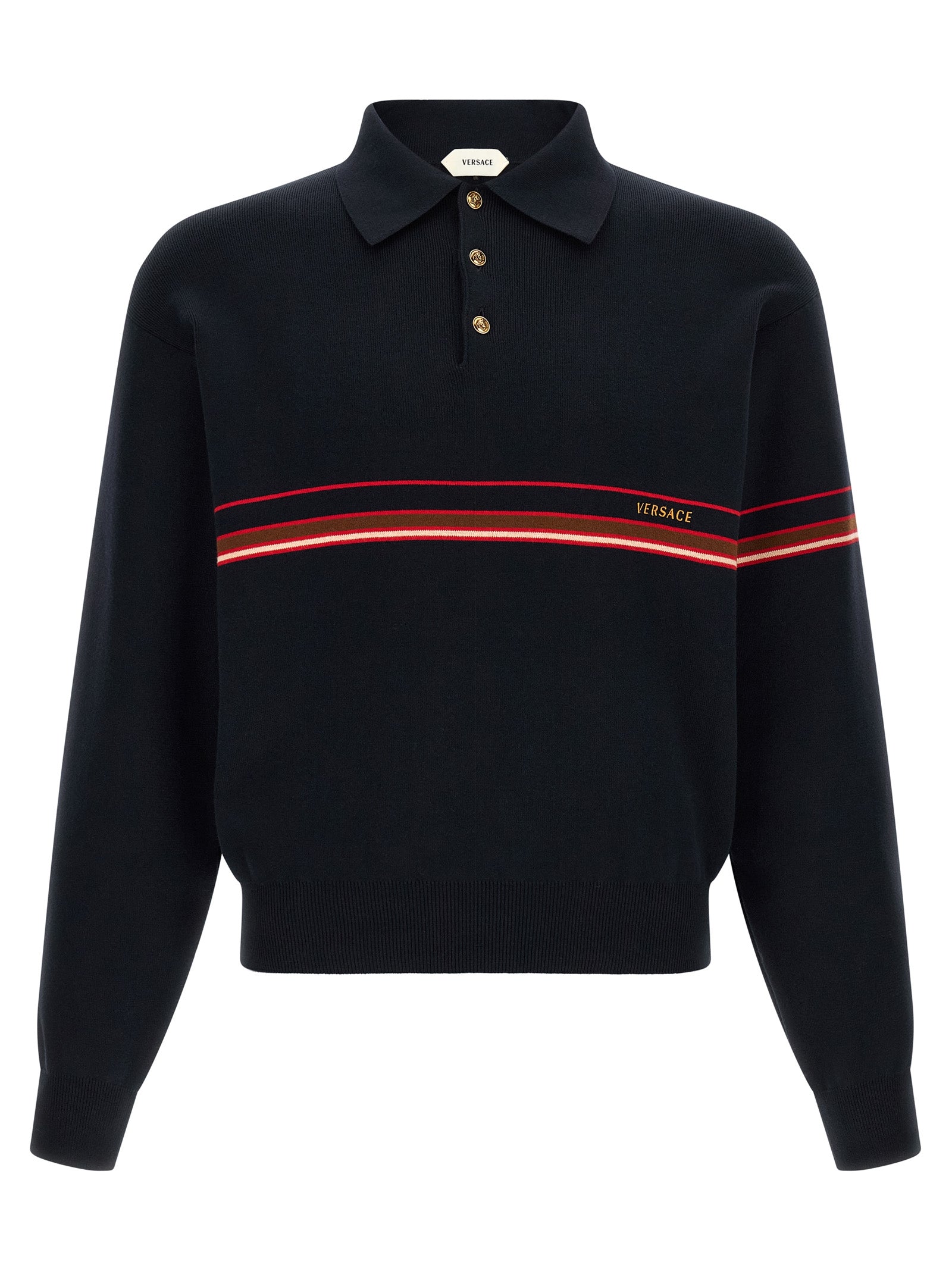 Versace Versace Inlaid Striped Polo Shirt