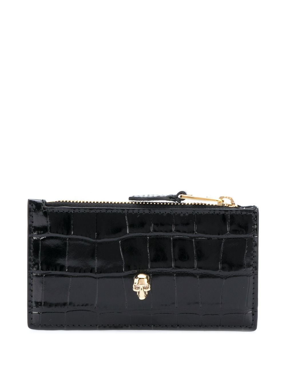 Alexander McQueen Alexander McQueen Skull zipped leather card case
