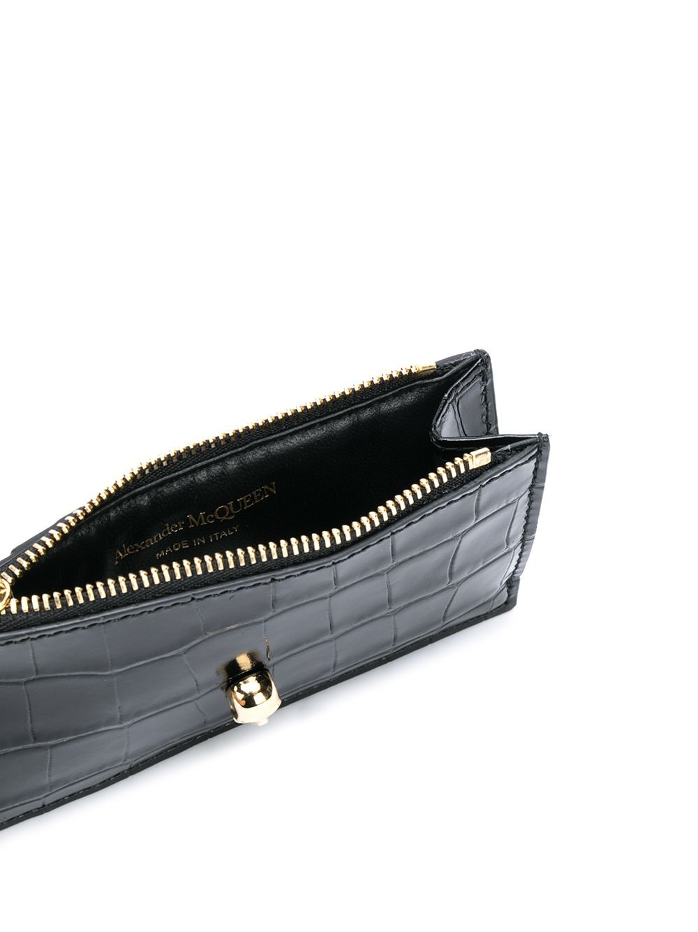 Alexander McQueen Alexander McQueen Skull zipped leather card case