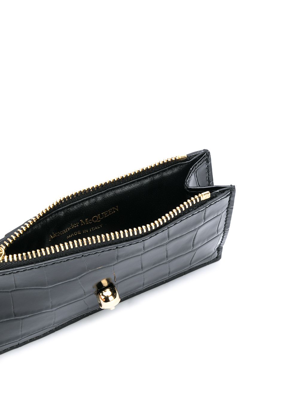 Alexander McQueen Alexander McQueen Skull zipped leather card case