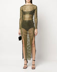 Santa Brand Santa Brand Rhinestones embellished long dress